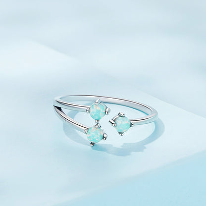 925 Sterling Silver Translucent Opal Ring for Women by Bids.com