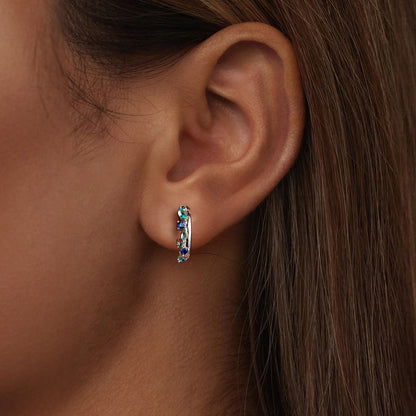 925 Sterling Silver Earrings with Pavé Setting and White Gold Plating for Women  DestGlow