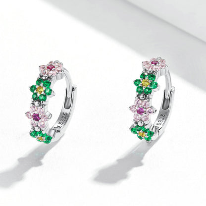 925 Sterling Silver Earrings with CZ in Pavé Setting - 1.3x0.4cm for Women  DestGlow