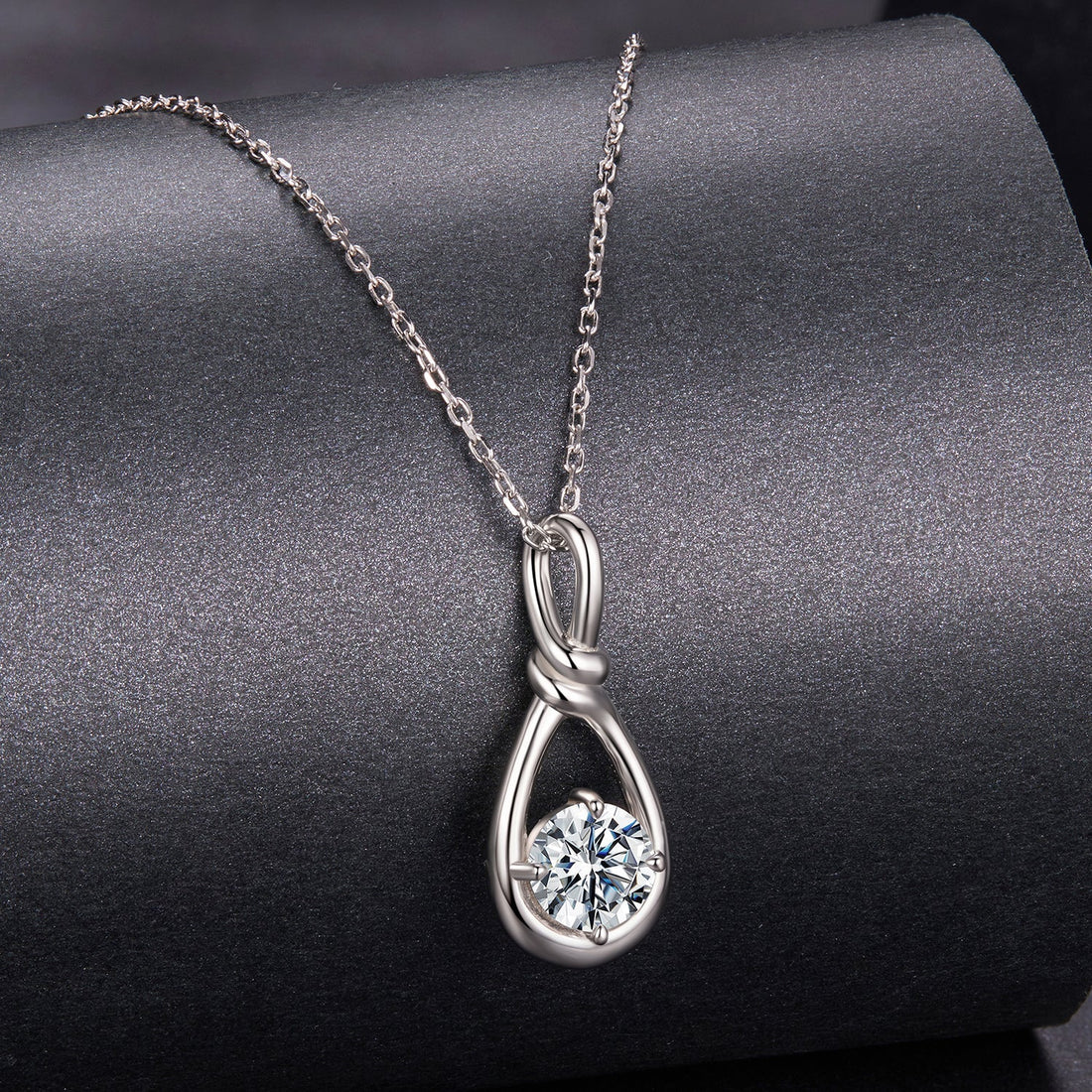 925 Sterling Silver 1 Carat Moissanite Necklace with White Gold Plating - 40+5cm Length for Women  DestGlow
