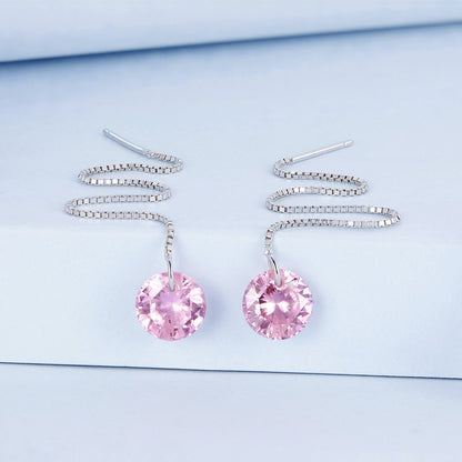 925 Sterling Silver Earrings with 0.8cm Main Stone and CZ for Women  DestGlow