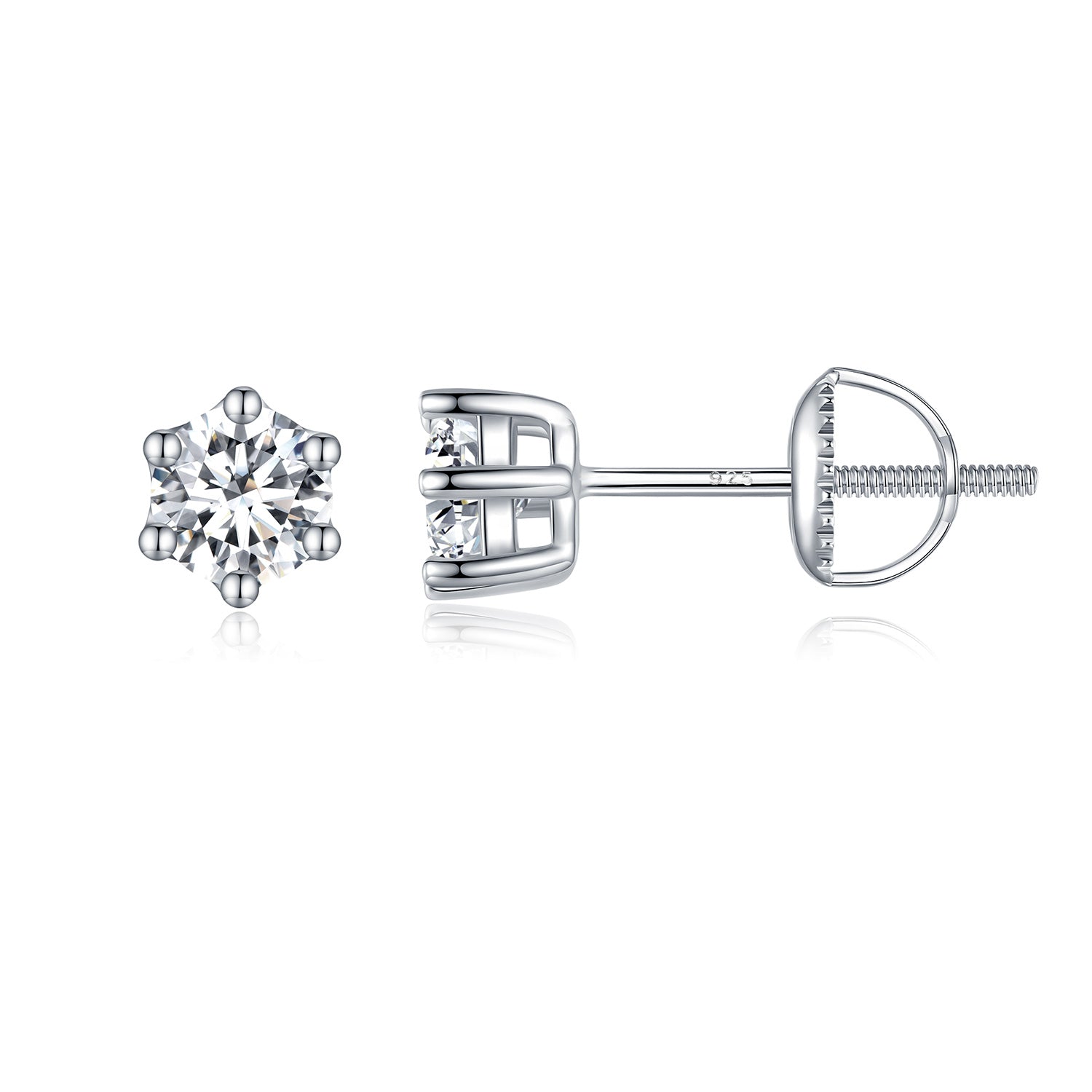 925 Sterling Silver Pavé Set CZ Earrings for Women - 0.5x0.5 cm  DestGlow