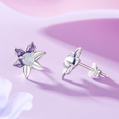 925 Sterling Silver Earrings with Enamel and Transparent Glass for Women  DestGlow