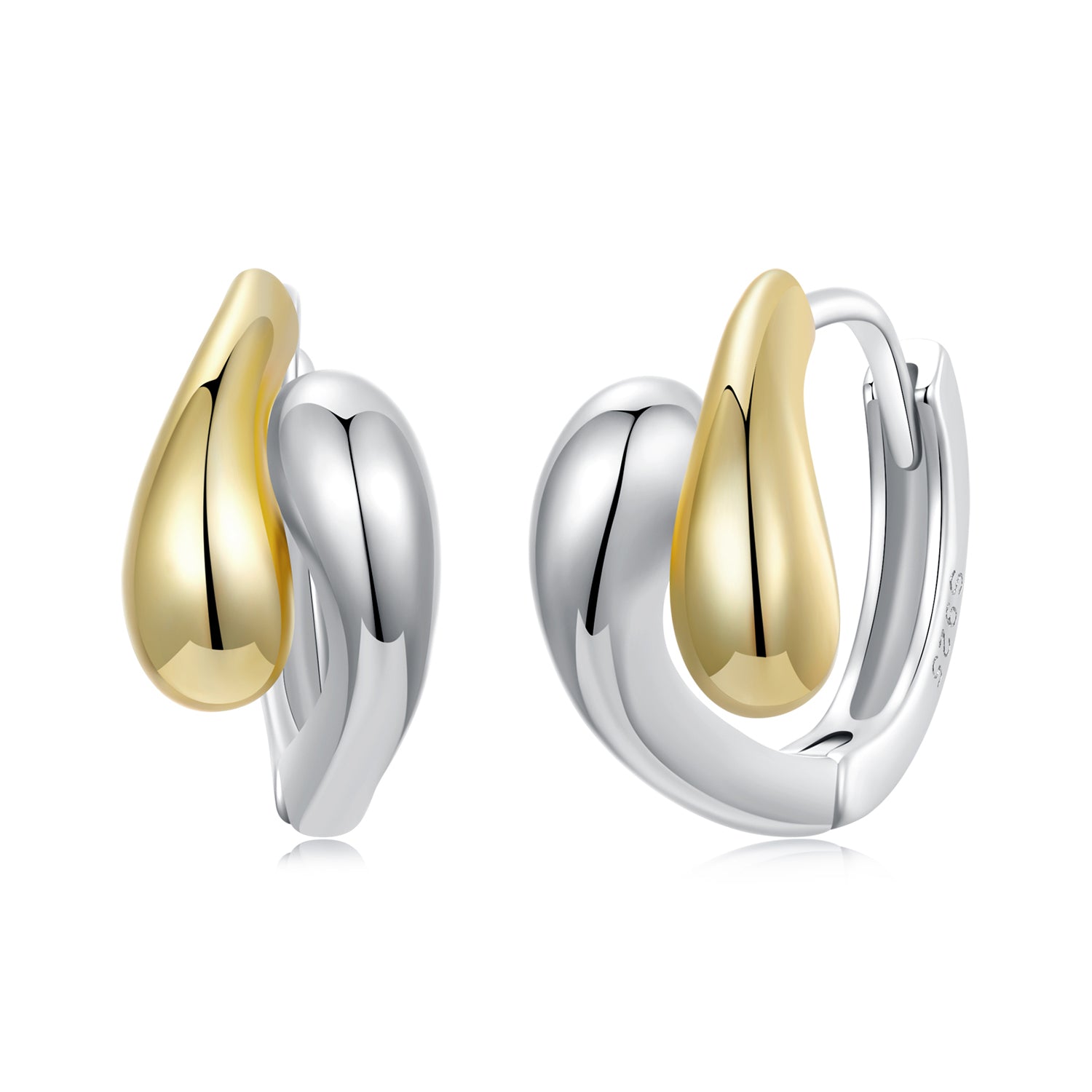 925 Sterling Silver &amp; Plated Gold &amp; Plated White Gold Earrings  DestGlow
