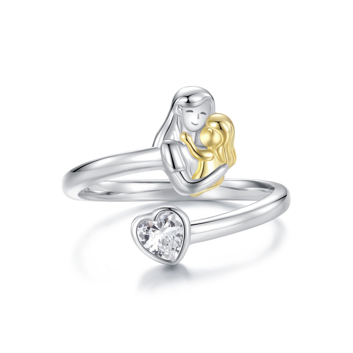 925 Sterling Silver White Gold Plated Ring with CZ - 3mm  DestGlow