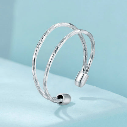 925 Sterling Silver &amp; White Gold Plated Ring for Women - Stylish Width 2.3-6.3mm  DestGlow