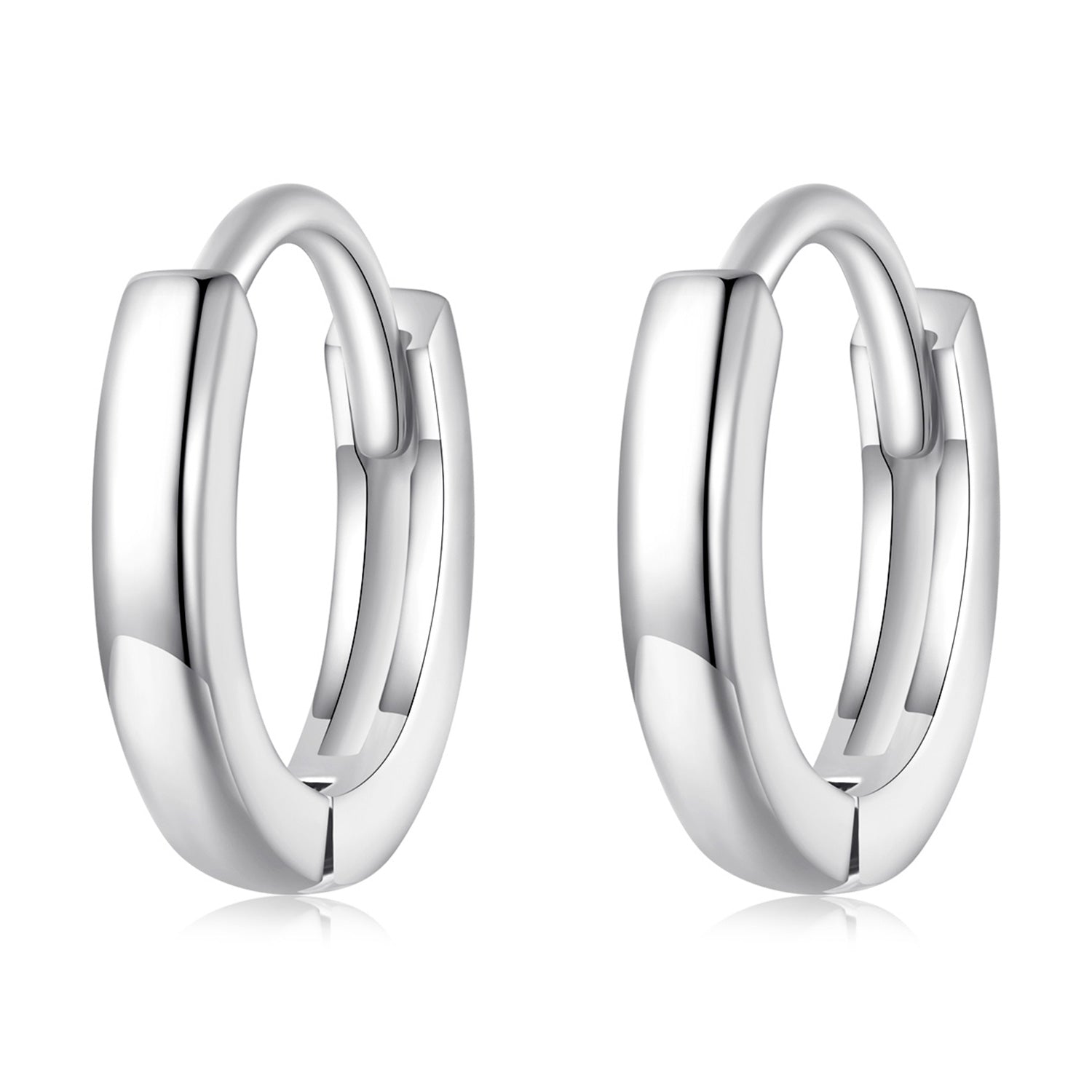925 Sterling Silver Earrings for Women - Style A, 1.1x0.2cm, Platinum Plated  DestGlow