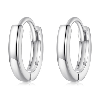 925 Sterling Silver Earrings for Women - Style A, 1.1x0.2cm, Platinum Plated  DestGlow