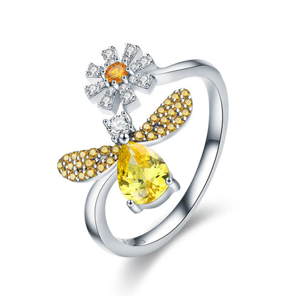 925 Sterling Silver Ring - 0.2cm Width, 1.6*1.5cm Size for Women  DestGlow