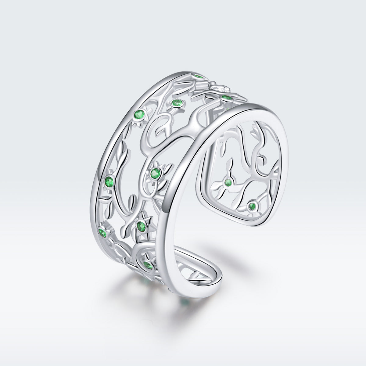 S925 Sterling Silver Pavé Setting CZ Ring by Bids.com