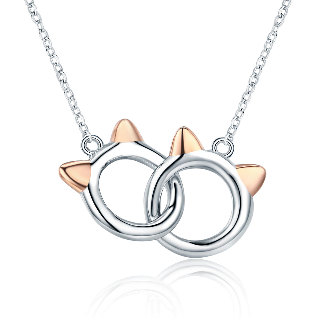 925 Sterling Silver Necklace, Length 38-45cm, Pendant 1.2*1cm, for Women  DestGlow