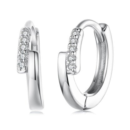 925 Sterling Silver Earrings with Pavé Setting CZ in White Gold for Women  DestGlow