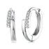925 Sterling Silver Earrings with Pavé Setting CZ in White Gold for Women  DestGlow