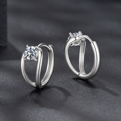 925 Sterling Silver 0.40 Carat Moissanite Earrings for Women  DestGlow