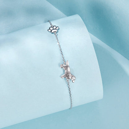 925 Sterling Silver &amp; Plated White Gold Bracelet 15+6cm for Women  DestGlow