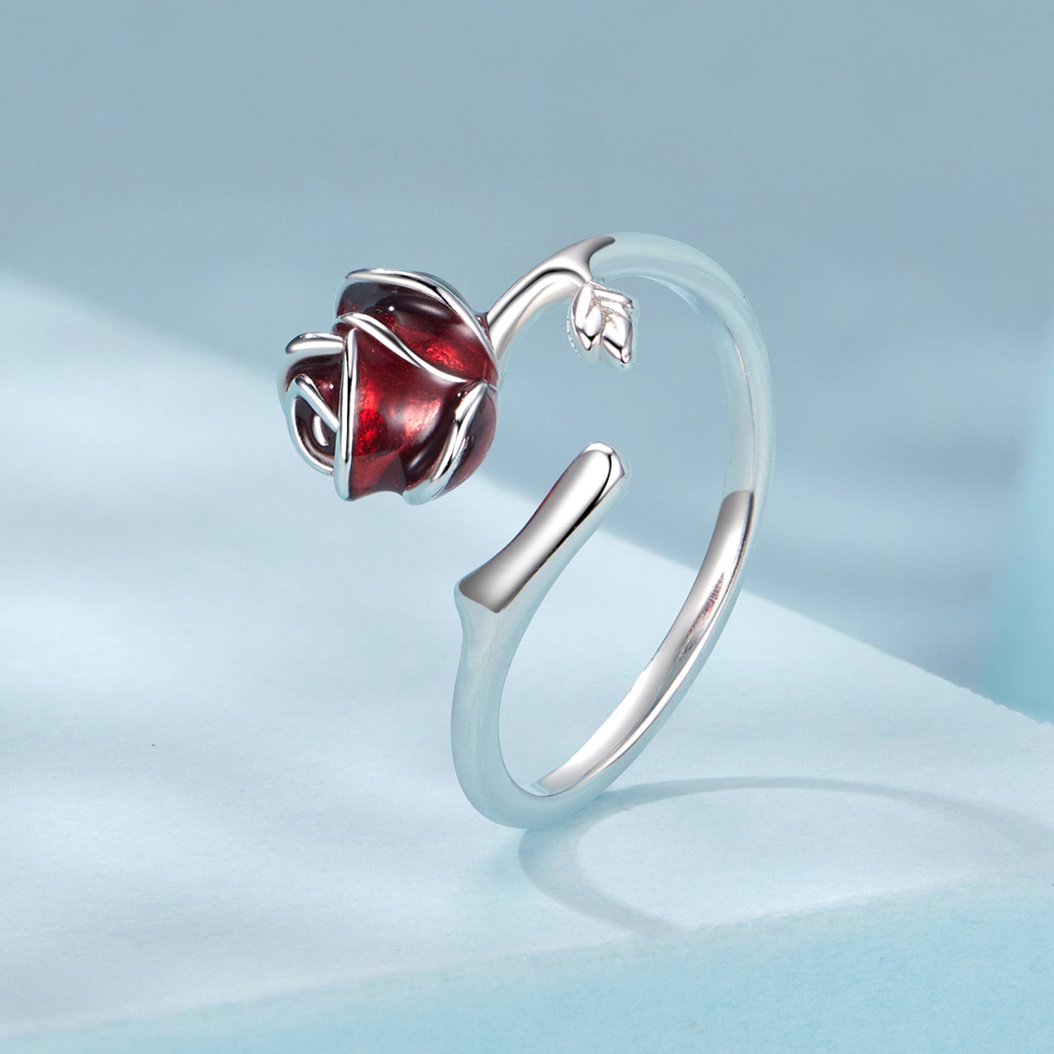 925 Sterling Silver Ring with White Gold Plating, Enamel, Width 0.16cm, Style E for Women  DestGlow