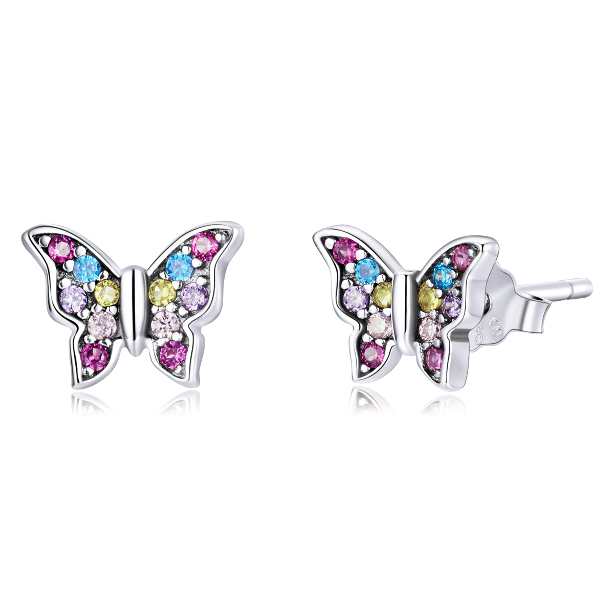 925 Sterling Silver Earrings with Pavé Setting CZ and Oxidized Silver  DestGlow