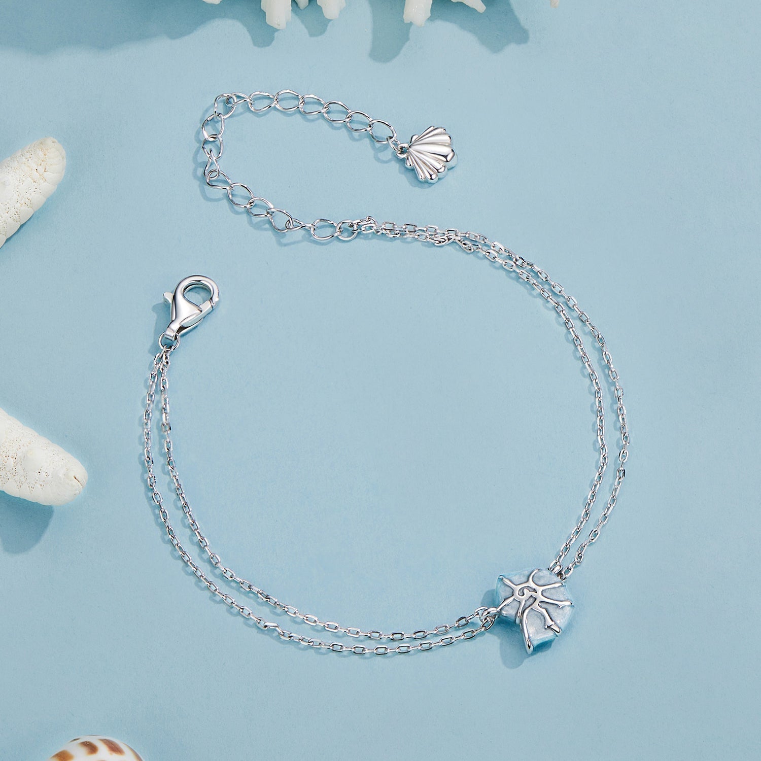 925 Sterling Silver White Gold Plated Bracelet with Enamel Process  DestGlow