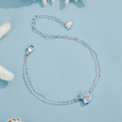 925 Sterling Silver White Gold Plated Bracelet with Enamel Process  DestGlow