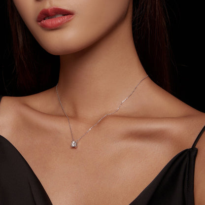 925 Sterling Silver 0.65 Carat Moissanite Necklace for Women  DestGlow