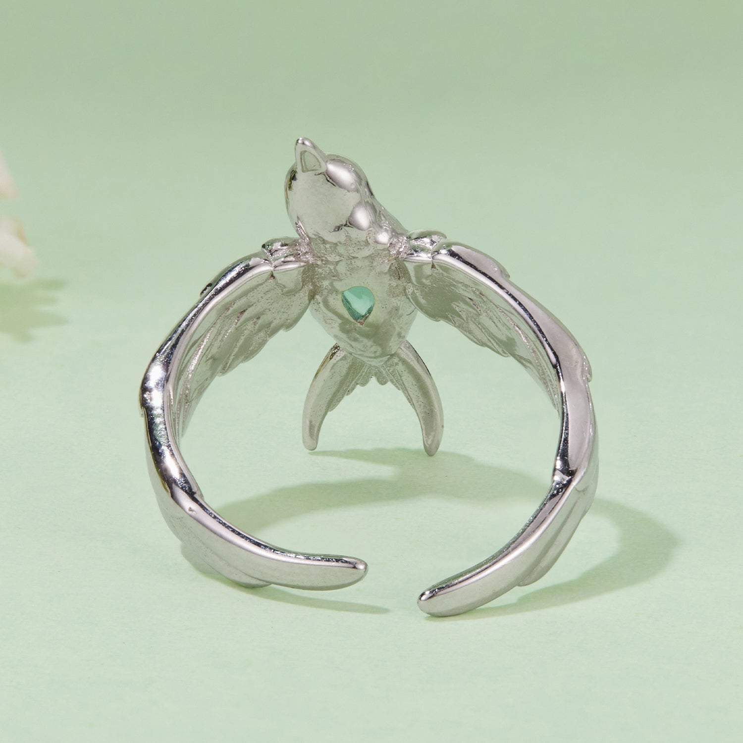 925 Sterling Silver Transparent Glass Ring for Women  DestGlow