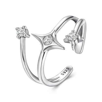 925 Sterling Silver Oxidized CZ Ring with Pavé Setting for Women  DestGlow
