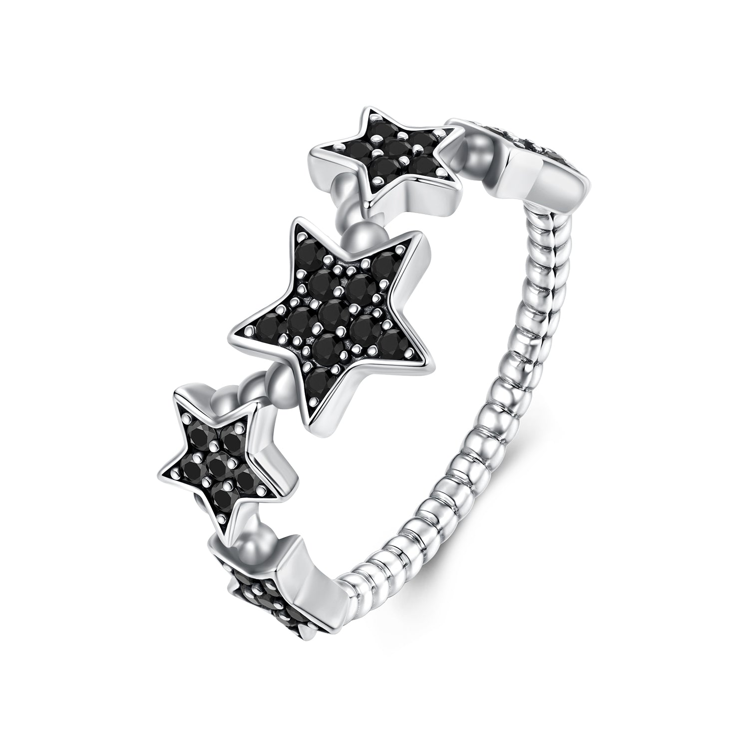 925 Sterling Silver Oxidized Rings with Pavé Setting CZ, Size 6.0 for Women  DestGlow