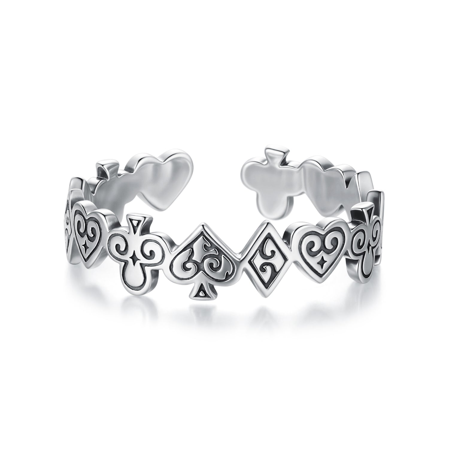 925 Sterling Silver Oxidized Silver 0.5cm Ring  DestGlow