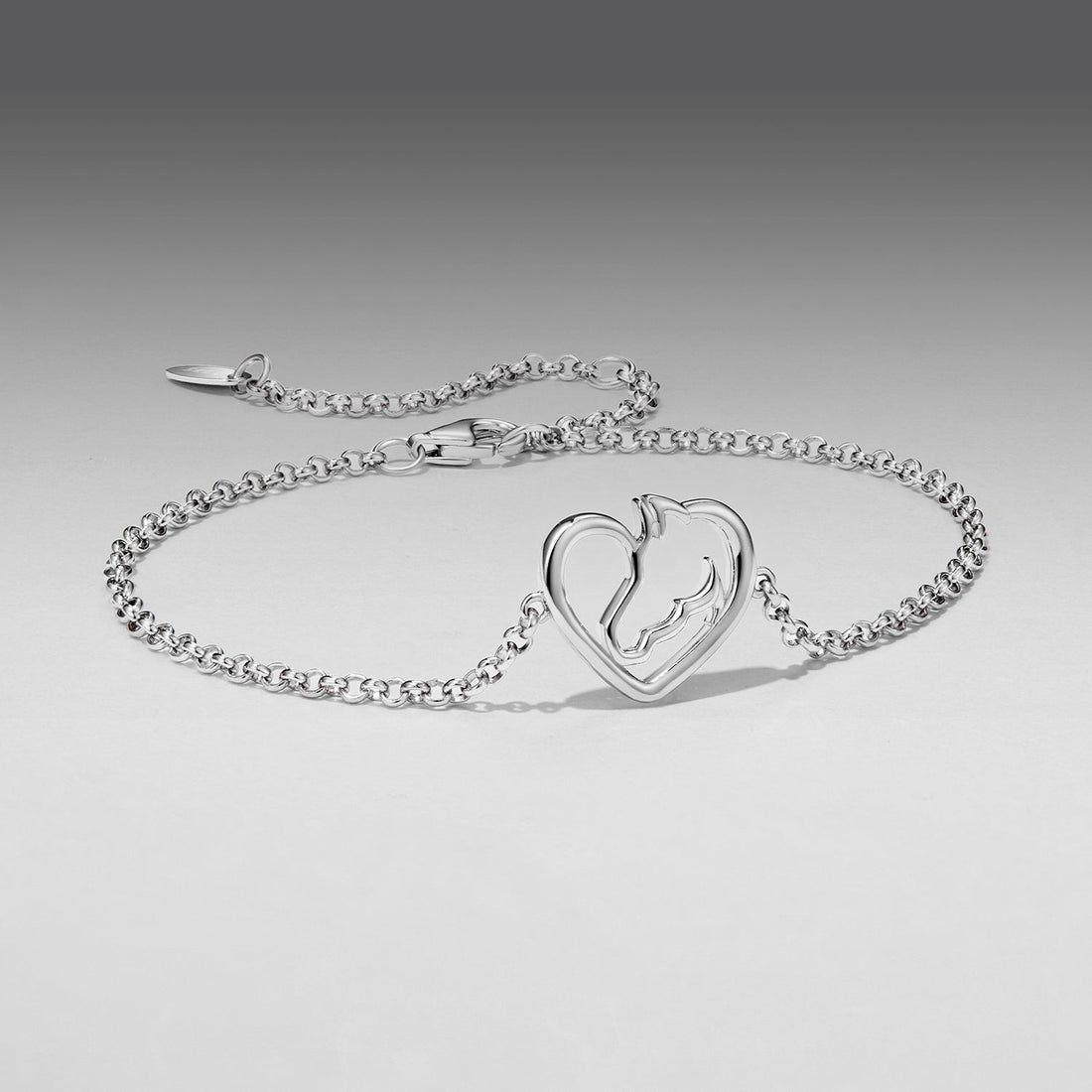 925 Sterling Silver Plated White Gold Bracelet 21cm for Women  DestGlow