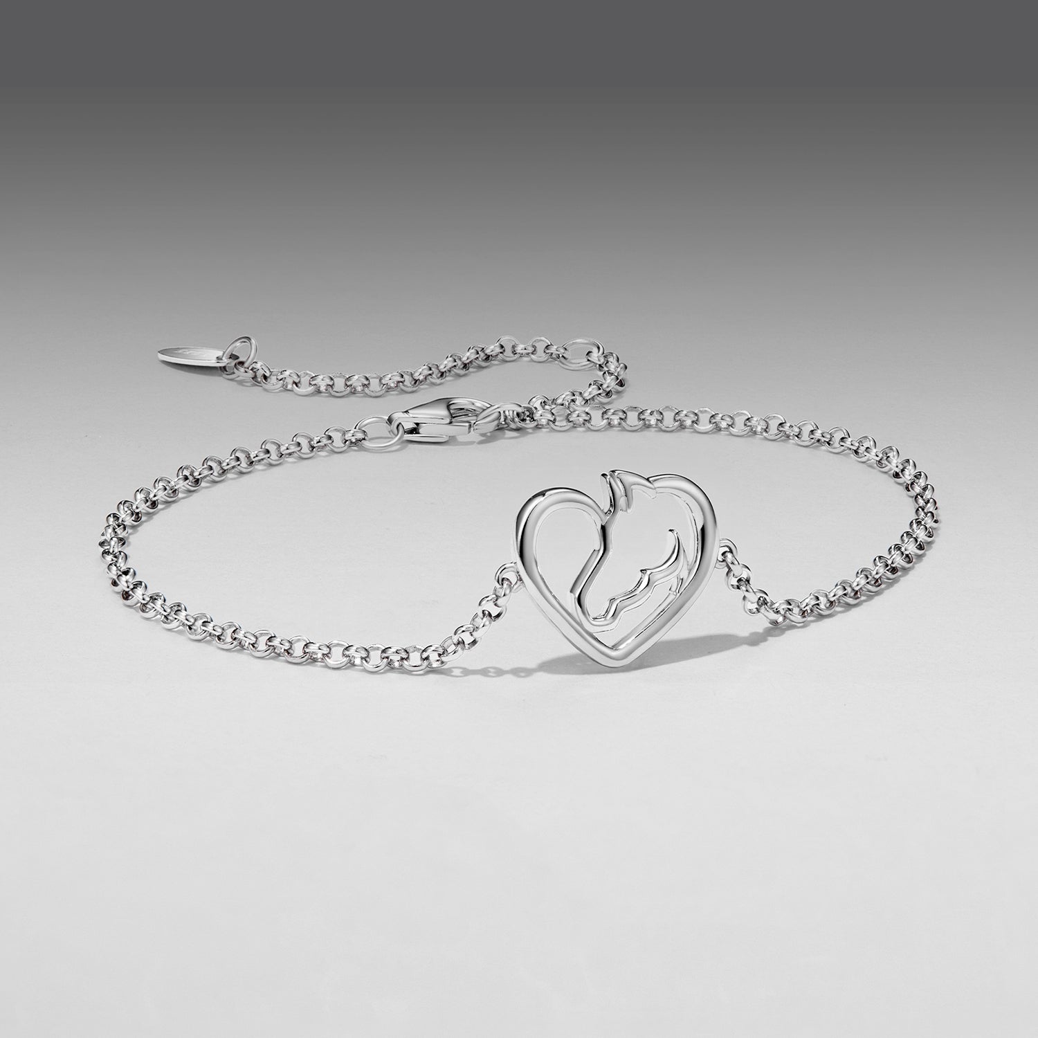 925 Sterling Silver Plated White Gold Bracelet 21cm for Women  DestGlow