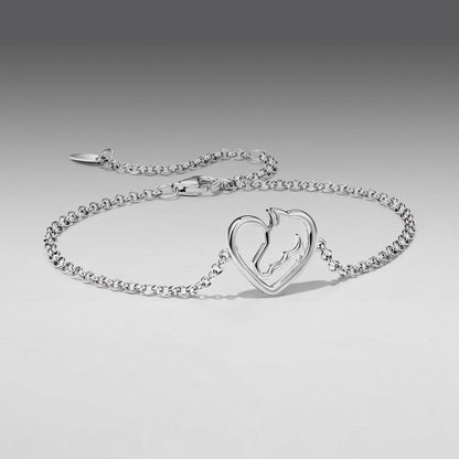 925 Sterling Silver Plated White Gold Bracelet 21cm for Women  DestGlow