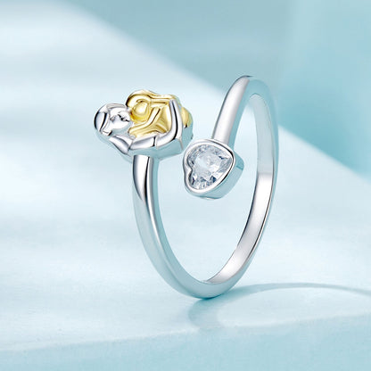925 Sterling Silver White Gold Plated Ring with CZ - 3mm  DestGlow