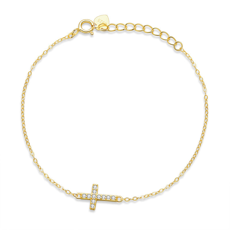 925 Sterling Silver Bracelet with Pavé Setting CZ, 155+25mm for Women  DestGlow