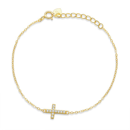 925 Sterling Silver Bracelet with Pavé Setting CZ, 155+25mm for Women  DestGlow