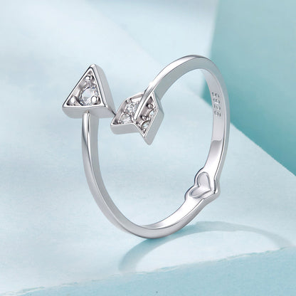 925 Sterling Silver White Gold Plated Pavé CZ Rings for Women