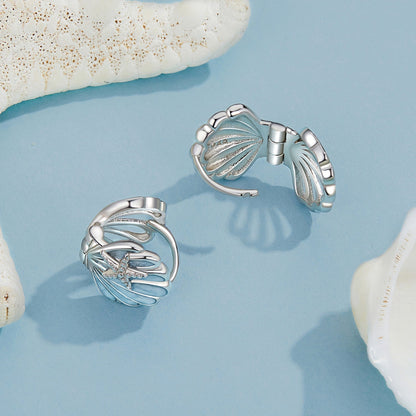 925 Sterling Silver White Gold Plated Enamel Earrings for Women 11x11mm  DestGlow