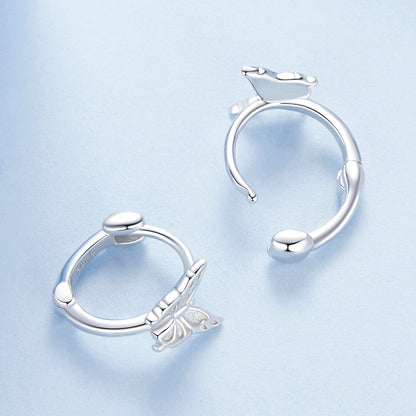 925 Sterling Silver Earrings with White Gold Plating, 1.1x0.7 cm, for Women  DestGlow