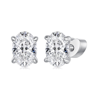 925 Sterling Silver Earrings with Pavé Setting CZ, 0.7*0.5cm, for Women  DestGlow
