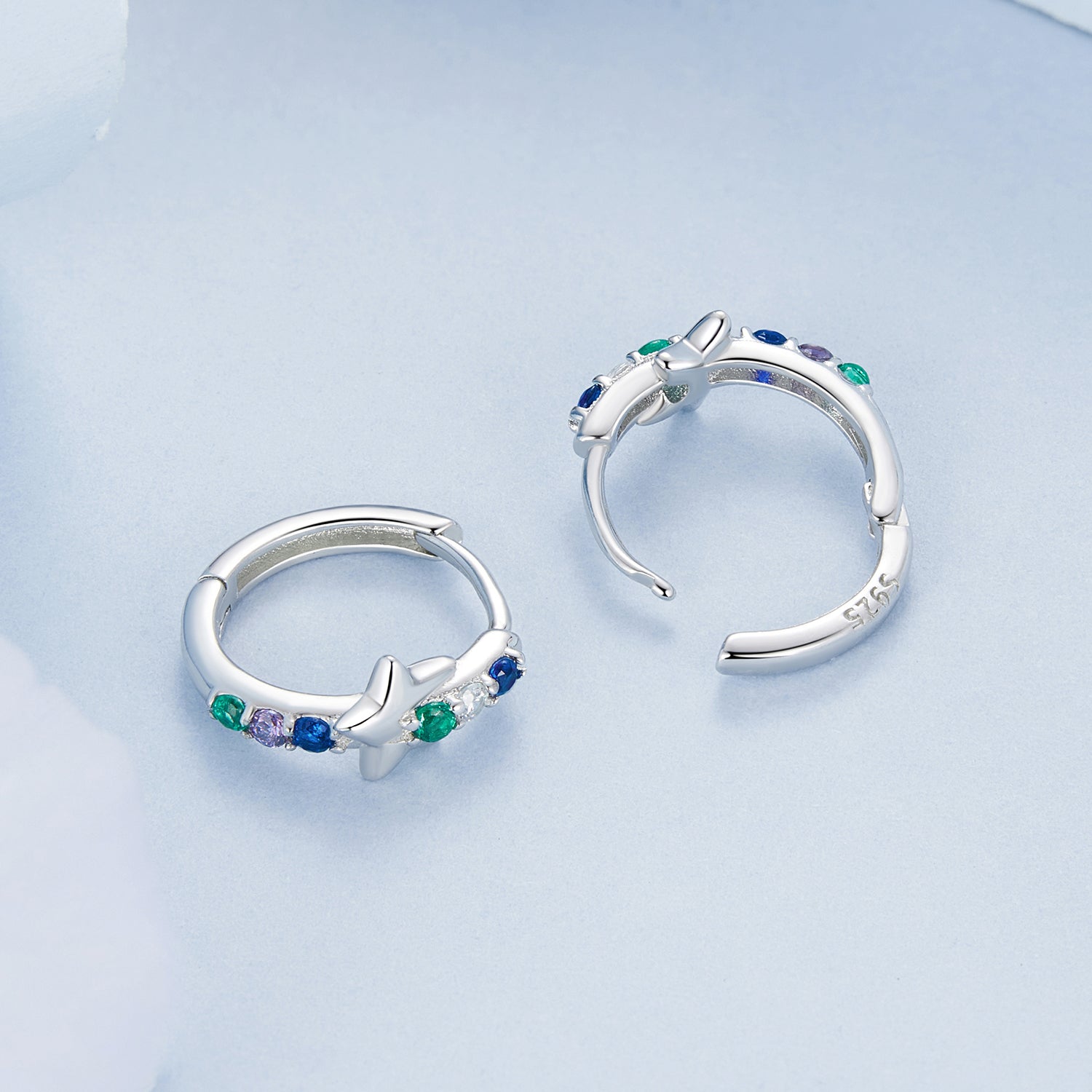 925 Sterling Silver Earrings with Pavé Setting CZ in White Gold for Women  DestGlow