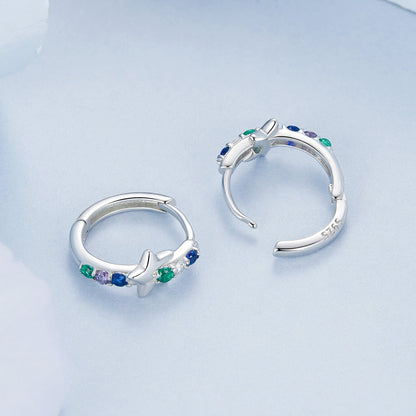 925 Sterling Silver Earrings with Pavé Setting CZ in White Gold for Women  DestGlow