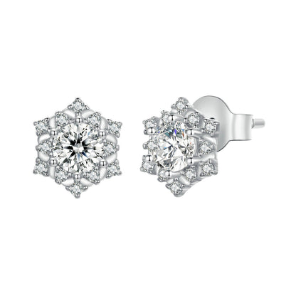925 Sterling Silver Pavé Setting CZ Platinum Plated Earrings  DestGlow