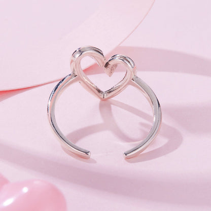 925 Sterling Silver Oxidized Silver Heart Ring for Women  DestGlow