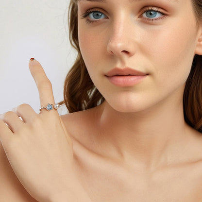 925 Sterling Silver Turtle Ring with Quality Shell Pearl &amp; CZ - Size: nan  DestGlow