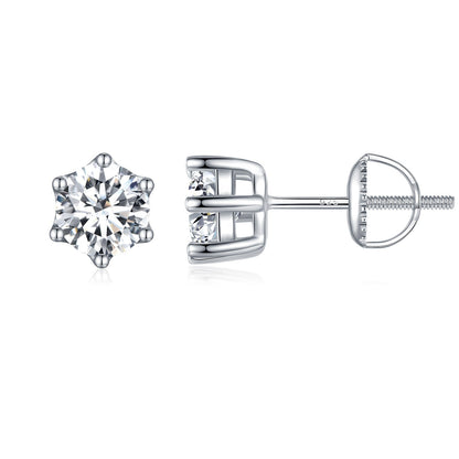 925 Sterling Silver Pavé Set CZ Earrings for Women - 0.5x0.5 cm  DestGlow