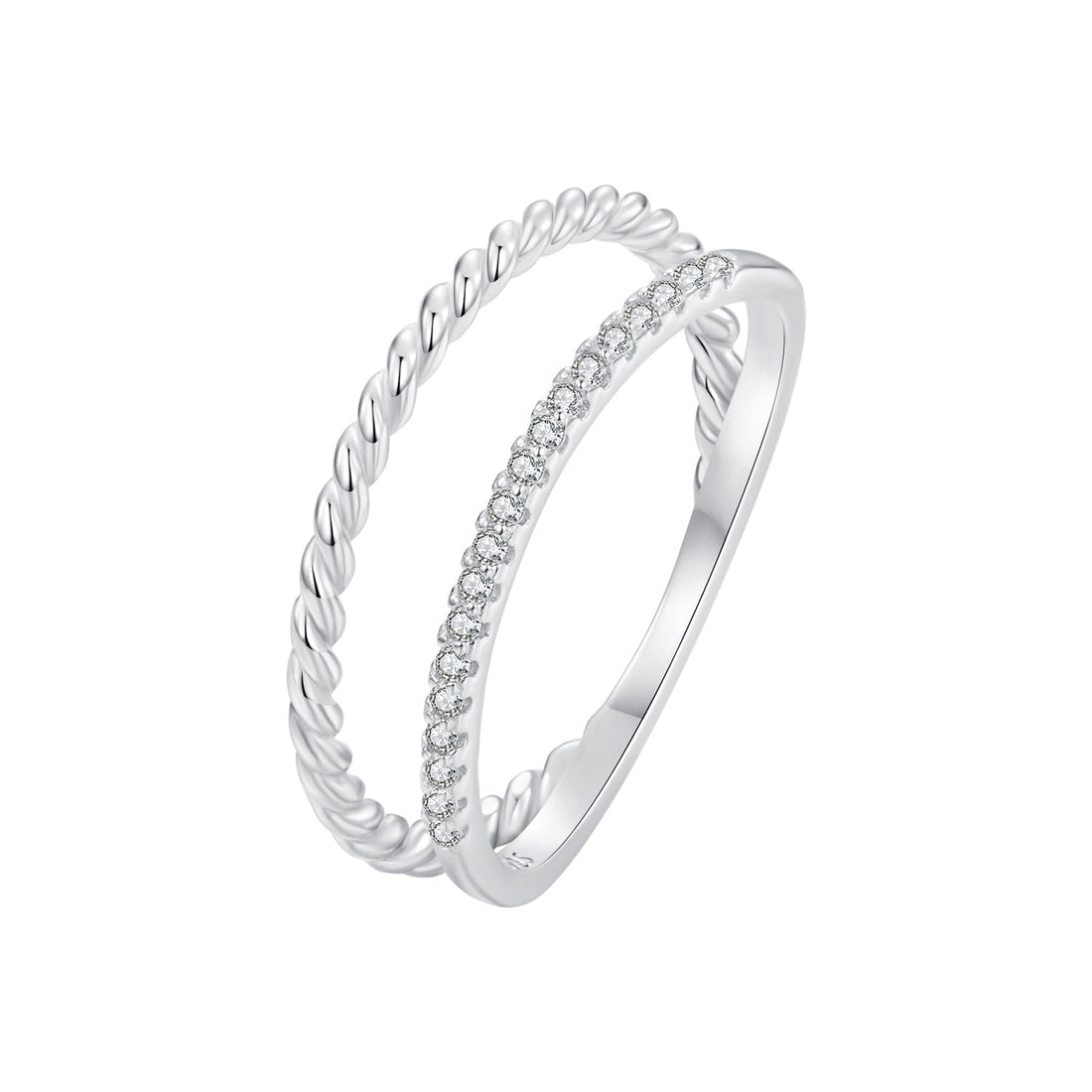 925 Sterling Silver Ring 6.0 Size with Pavé Setting CZ  DestGlow