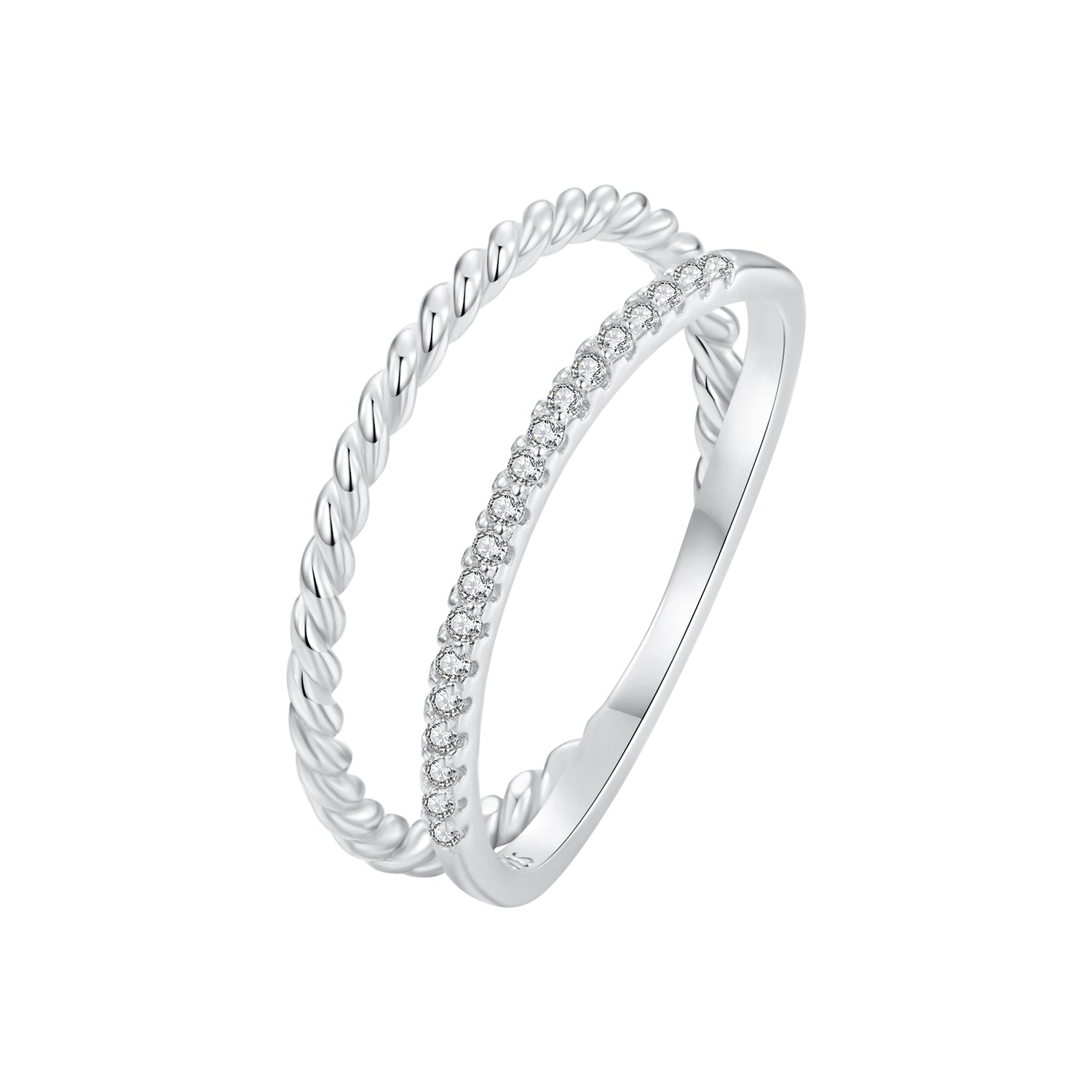 925 Sterling Silver Ring 6.0 Size with Pavé Setting CZ  DestGlow