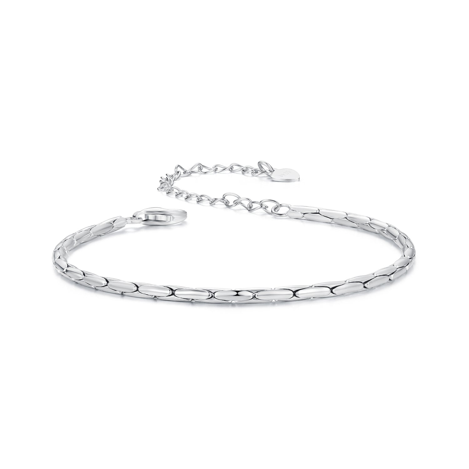 925 Sterling Silver + White Gold Plated Bracelet  DestGlow