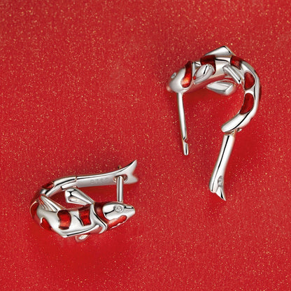 925 Sterling Silver Enamel and CZ Earrings with Platinum Plating for Women  DestGlow