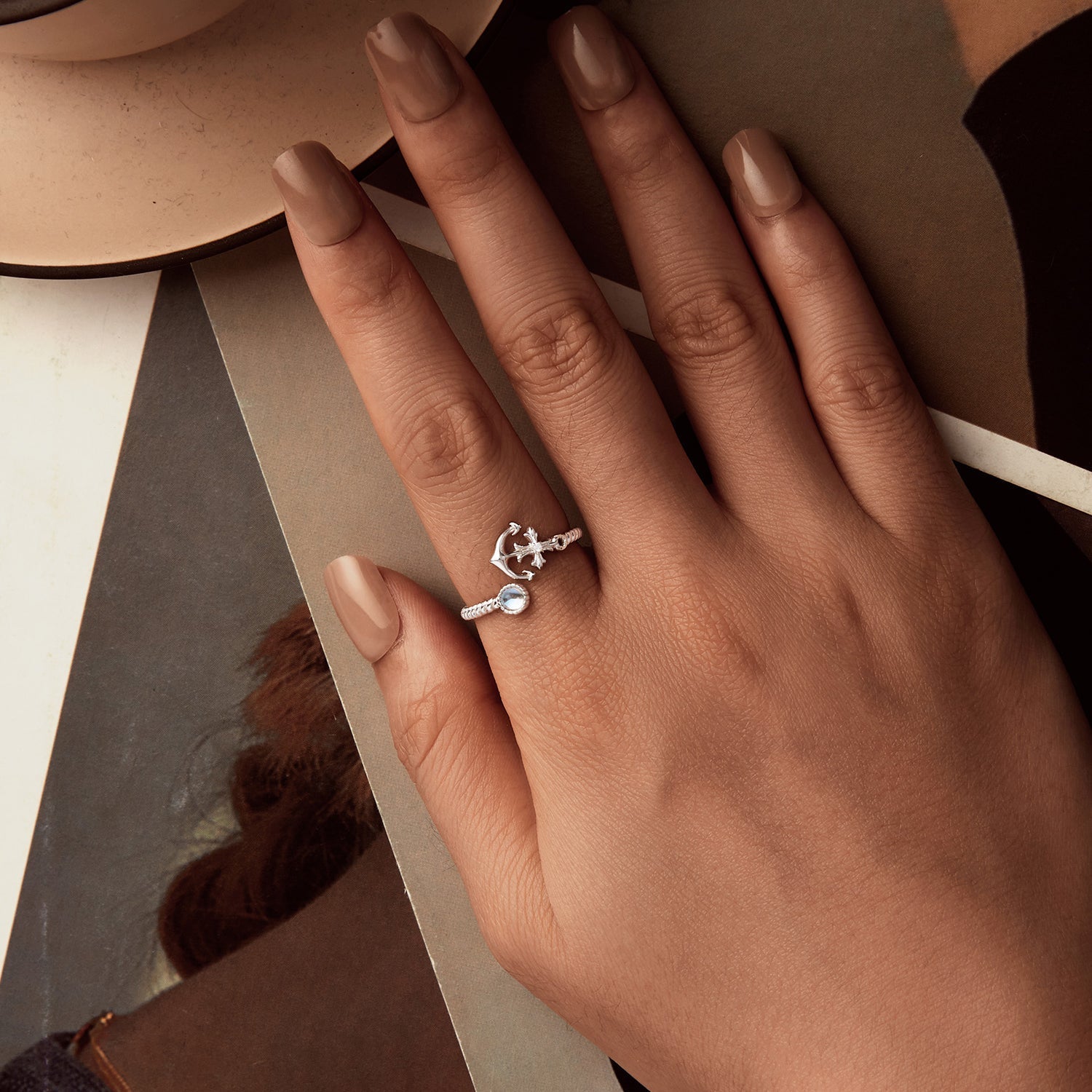 925 Sterling Silver &amp; White Gold Pave Setting Moonstone Ring for Women  DestGlow