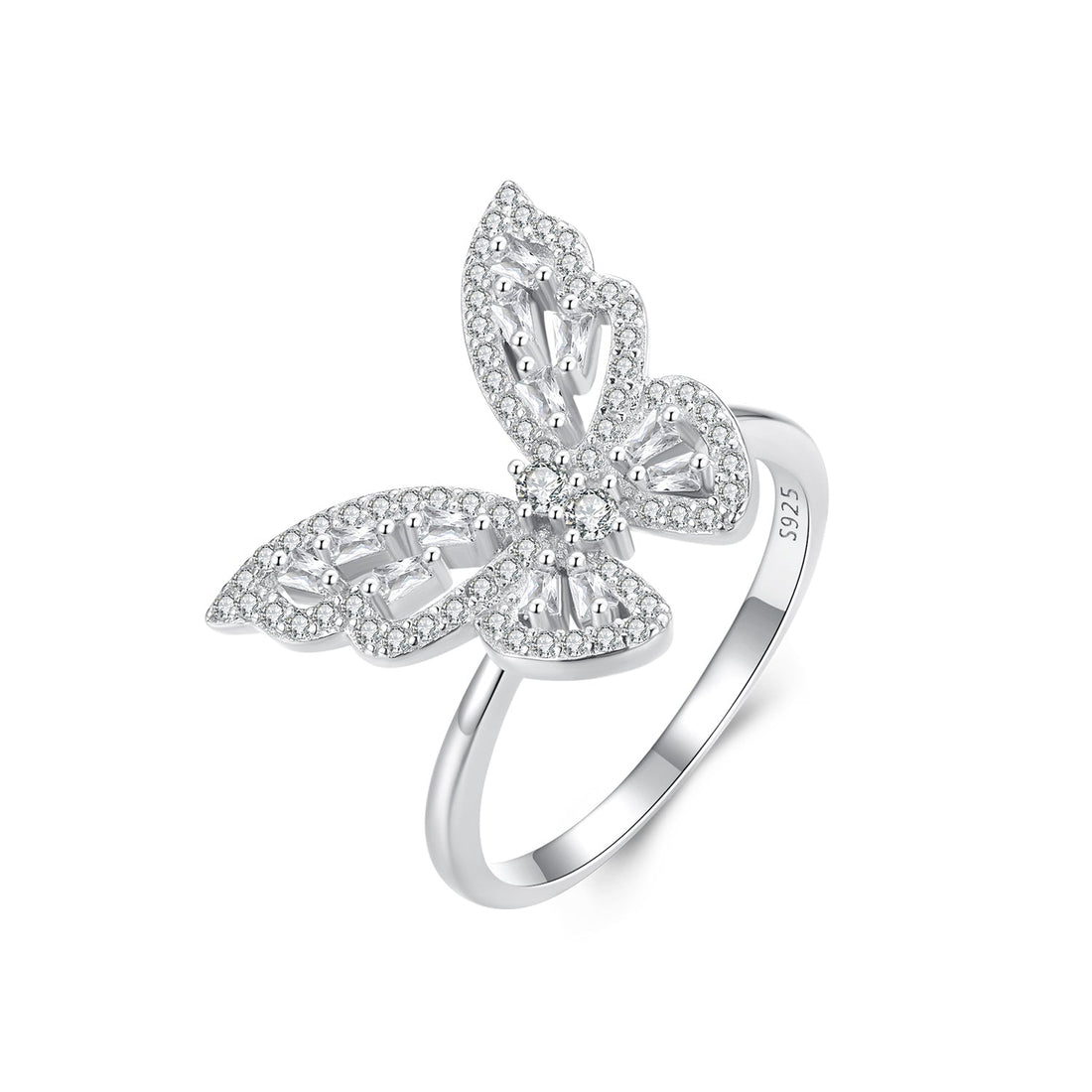 925 Sterling Silver White Gold Plated 1.9mm CZ Pavé Setting Ring Size 7 for Women  DestGlow